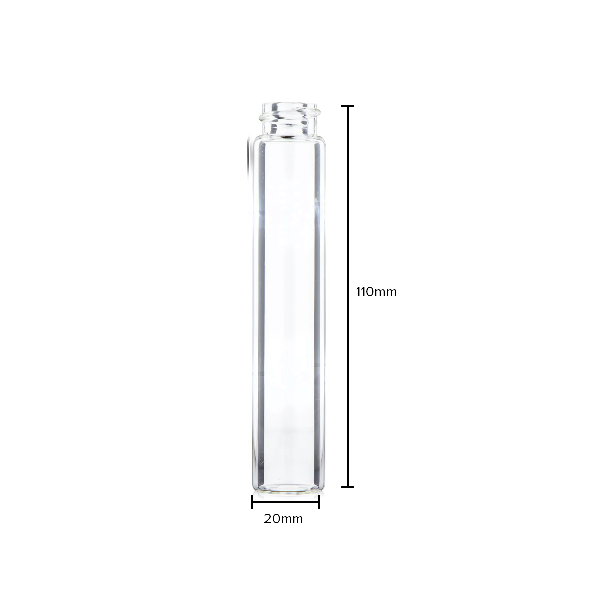 Glass Vial | Clear Glass Pre-Roll Tube | 18mm - 110mm - 240 Count Child Resistant Blunt Tube Biohazard Inc   