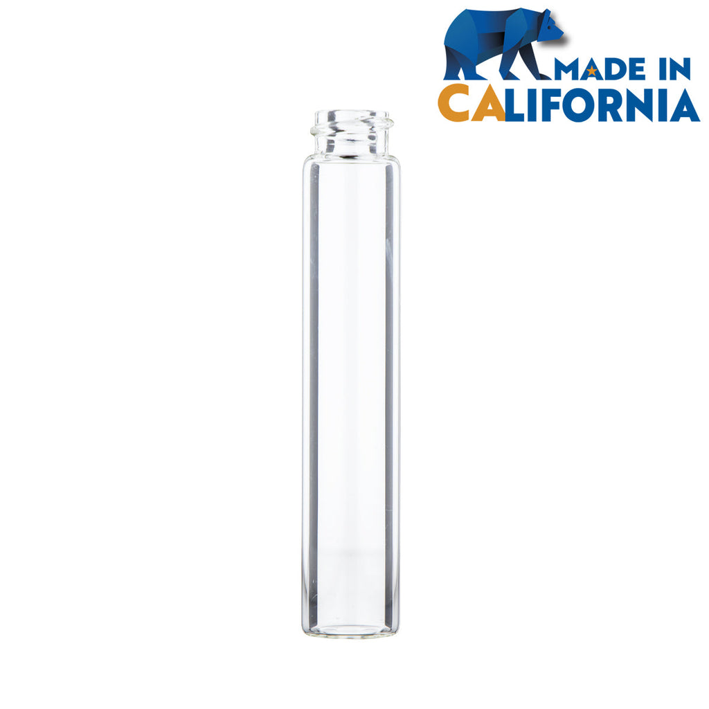 Glass Vial | Clear Glass Pre-Roll Tube | 18mm - 110mm - 240 Count Child Resistant Blunt Tube Biohazard Inc   