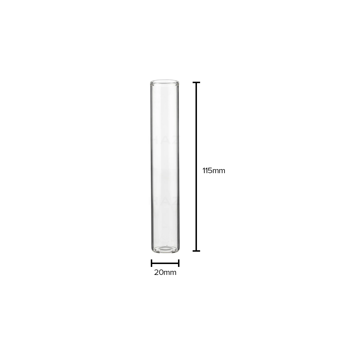 Glass Vial | Clear Glass Pre-Roll Tube NO Thread | 20mm - 115mm - 240 Count Glass Vial Biohazard Inc   
