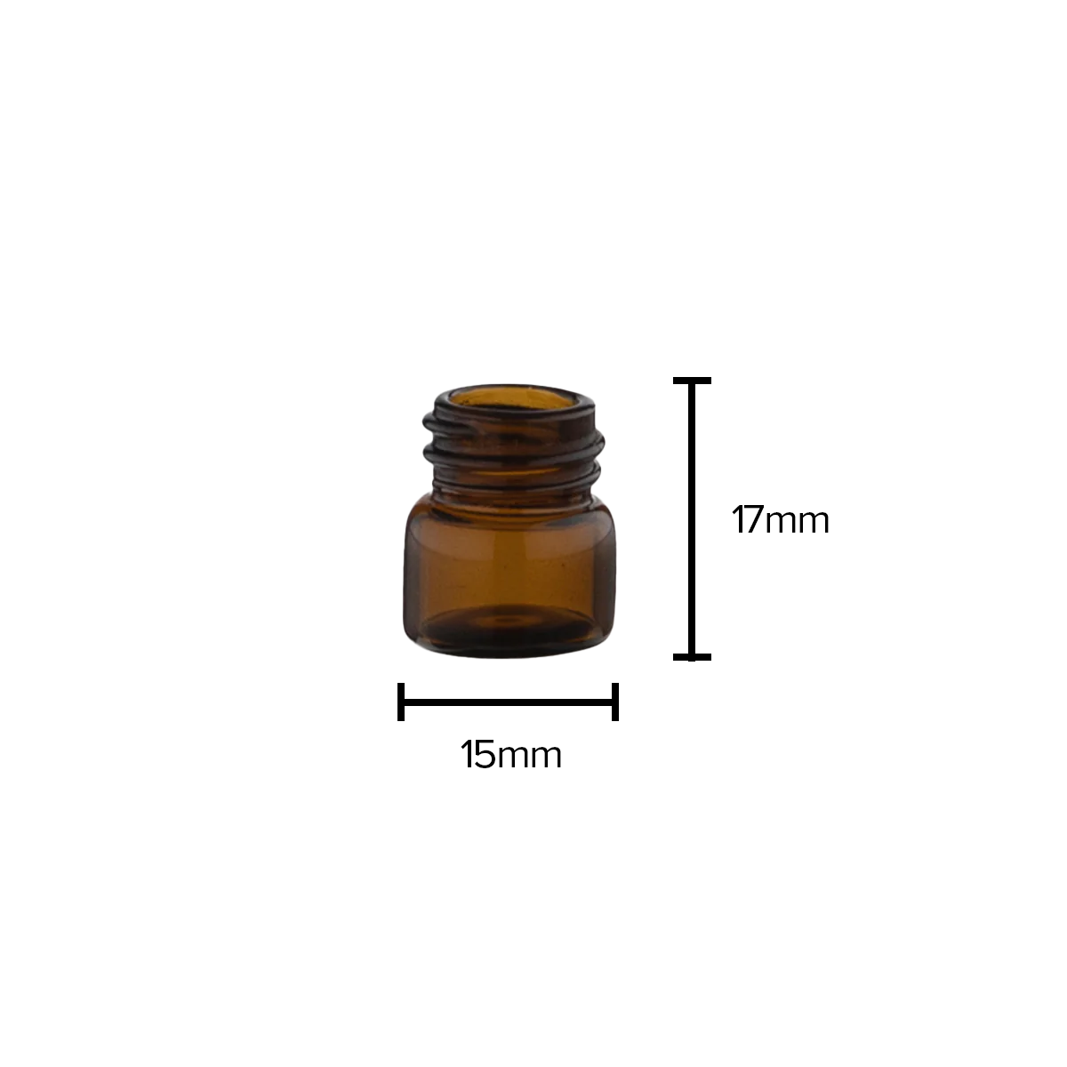 Glass Vial | Amber Glass Vial | 13mm - 1/5 Dram - 144 Count Glass Vial Biohazard Inc  