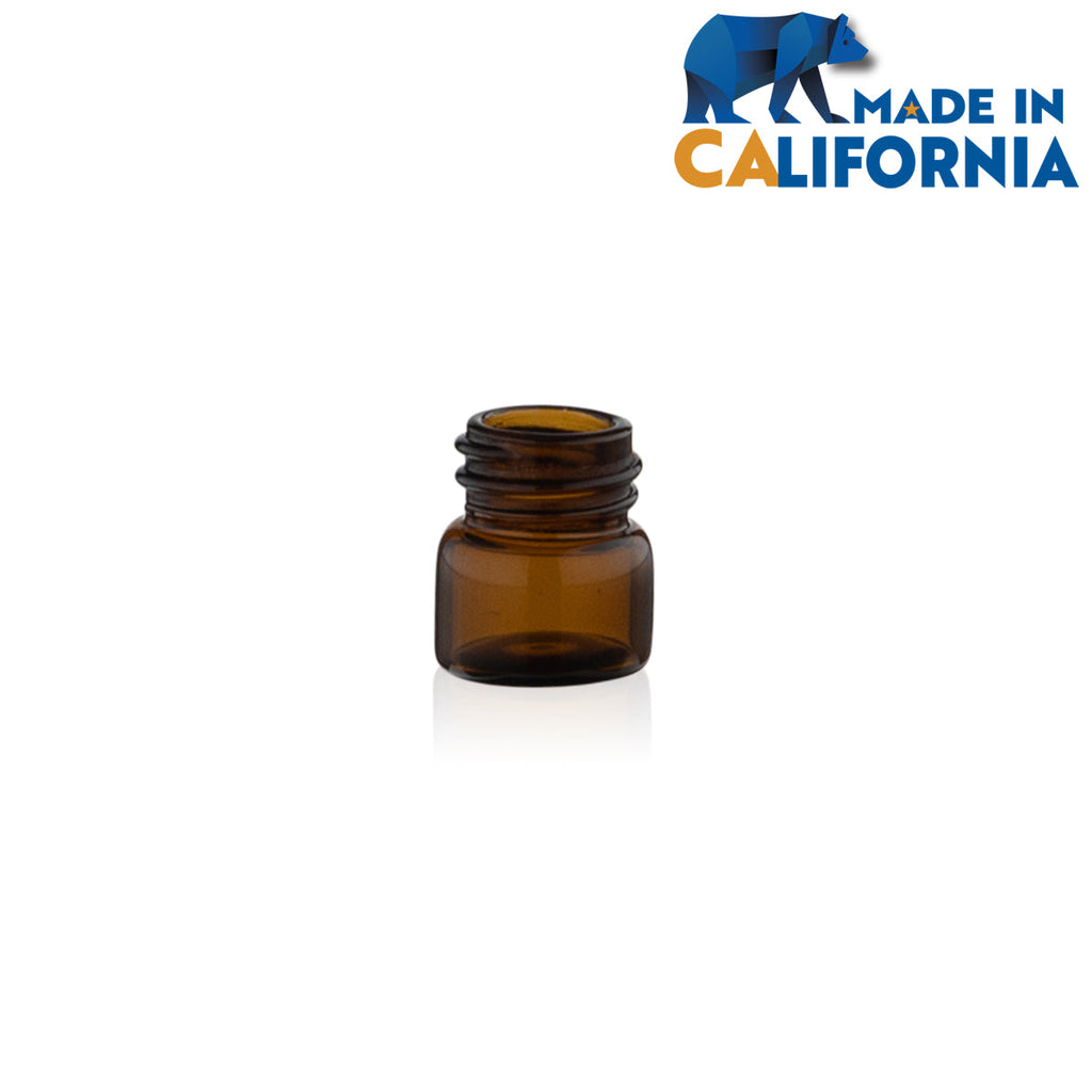 Glass Vial | Amber Glass Vial | 13mm - 1/5 Dram - 144 Count Glass Vial Biohazard Inc  