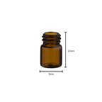 Glass Vials | Amber Glass Vial | 13mm - 1/2 Dram - 144 Count Glass Vial - Biohazard Inc   
