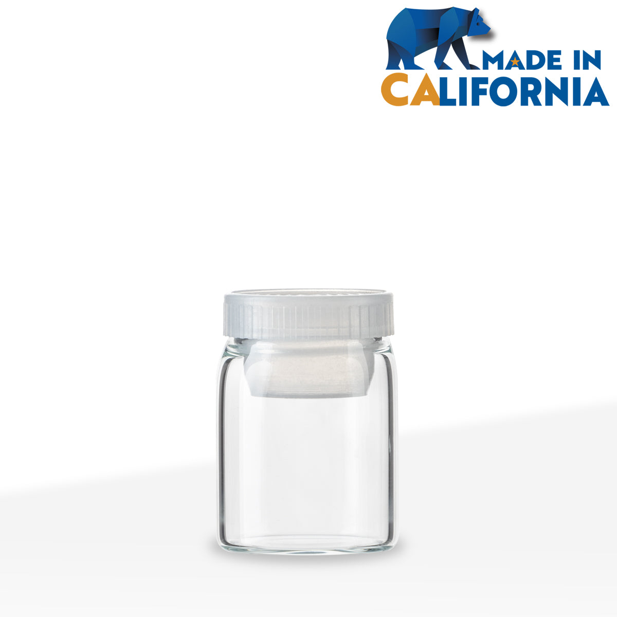 Clear glass vial with plastic stopper cap included, 2 ml size