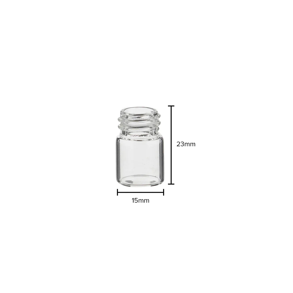 Glass Vial | Clear Glass Vial |  13mm - 1/2 Dram - 144 Count Glass Vial Biohazard Inc
