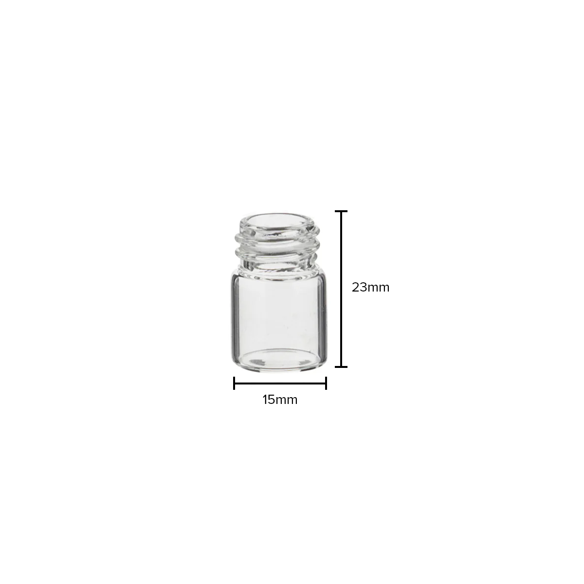 Glass Vial | Clear Glass Vial |  13mm - 1/2 Dram - 144 Count Glass Vial Biohazard Inc