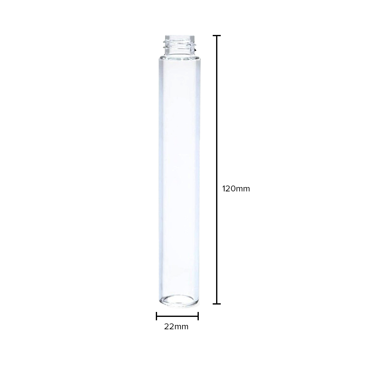 Glass Vial | Clear Glass Pre-Roll Tube | 15mm - 95mm - 495 Count Biohazard Inc
