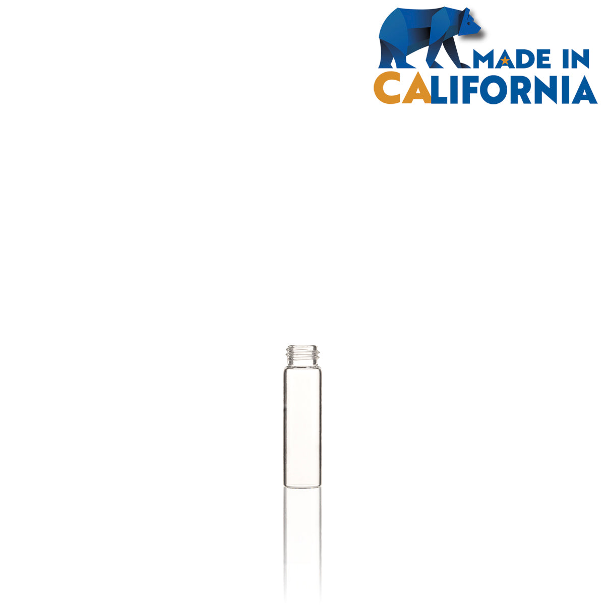 American Glass Vial | Oil Vial 15/425 Thread | 65mm - Clear - 371 Count Biohazard Inc