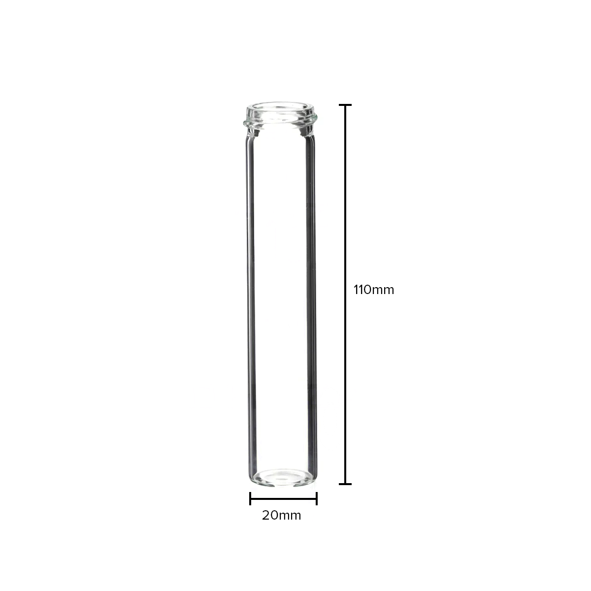 Glass Vial | Clear Glass Blunt Pre-Roll Tube | 22mm - 110mm - 144 Count  Biohazard Inc   
