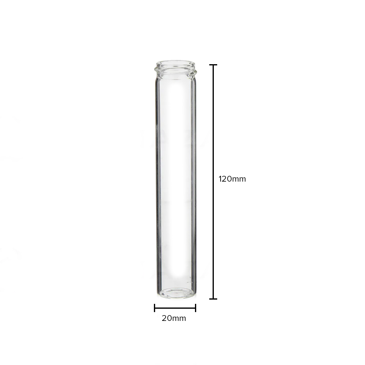 Glass Vial | Clear Glass Blunt Pre-Roll Tube | 22mm - 120mm - 144 Count Glass Vial Biohazard Inc   