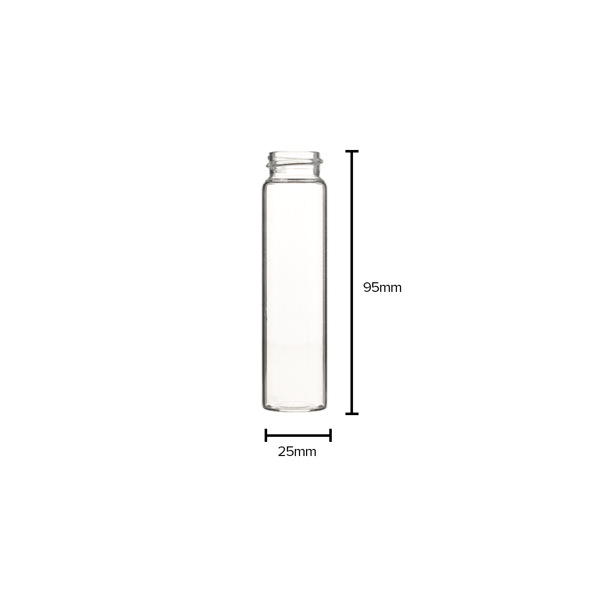 Glass Vial | Clear Glass Pre-Roll Tube | 22mm - 95mm - 169 Count Glass Vial Biohazard Inc   