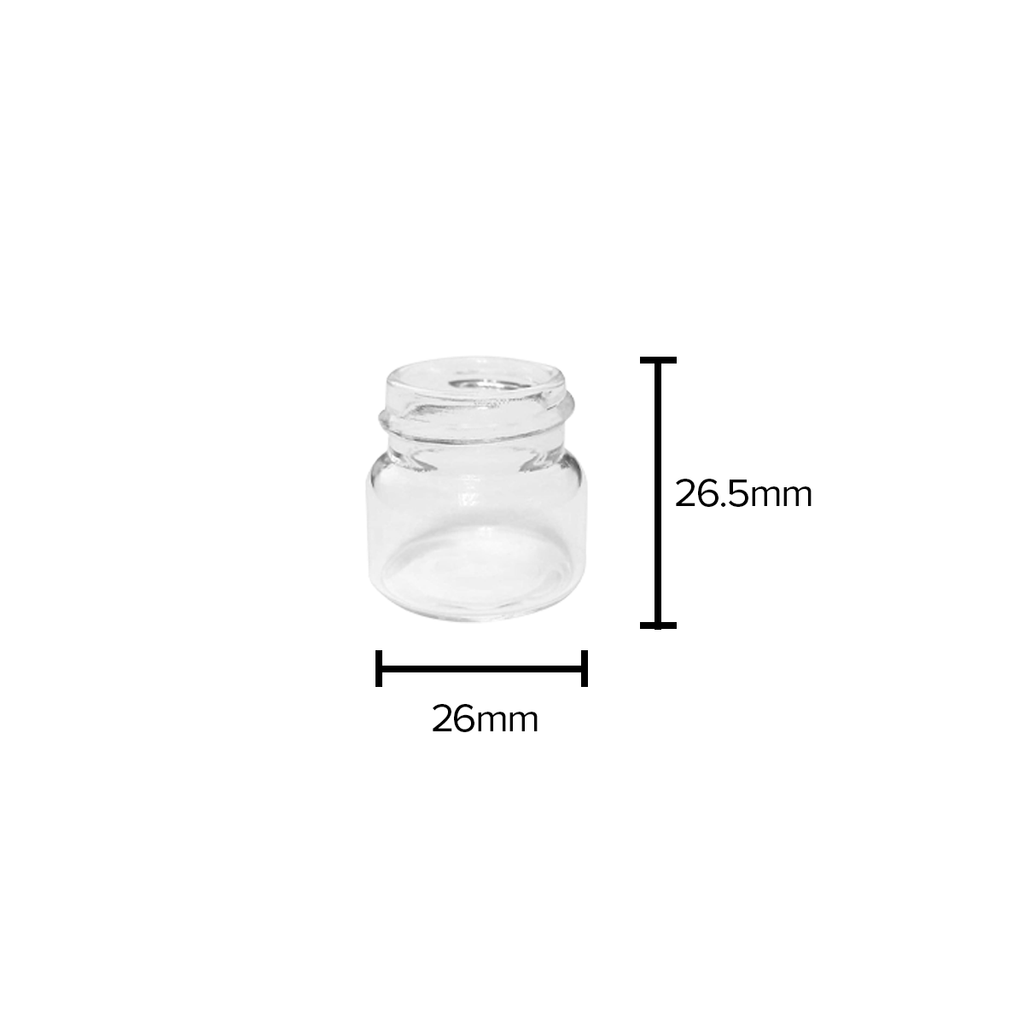 American Glass Vial | Oil Vial 28/400 Thread | 26mm - Clear - 144 Count Biohazard Inc