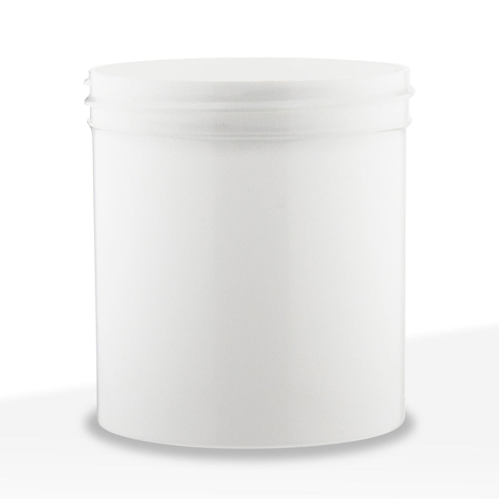 Plastic Jar | Wide Mouth Straight Sided Plastic Jars - White | 89mm - 16oz - 205 Count Plastic Jar Biohazard Inc   