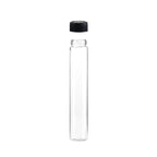 Child Resistant | Push & Turn Vape Cartridge Clear Tubes w/ Black Caps | 125mm - 400 Count - Biohazard Inc