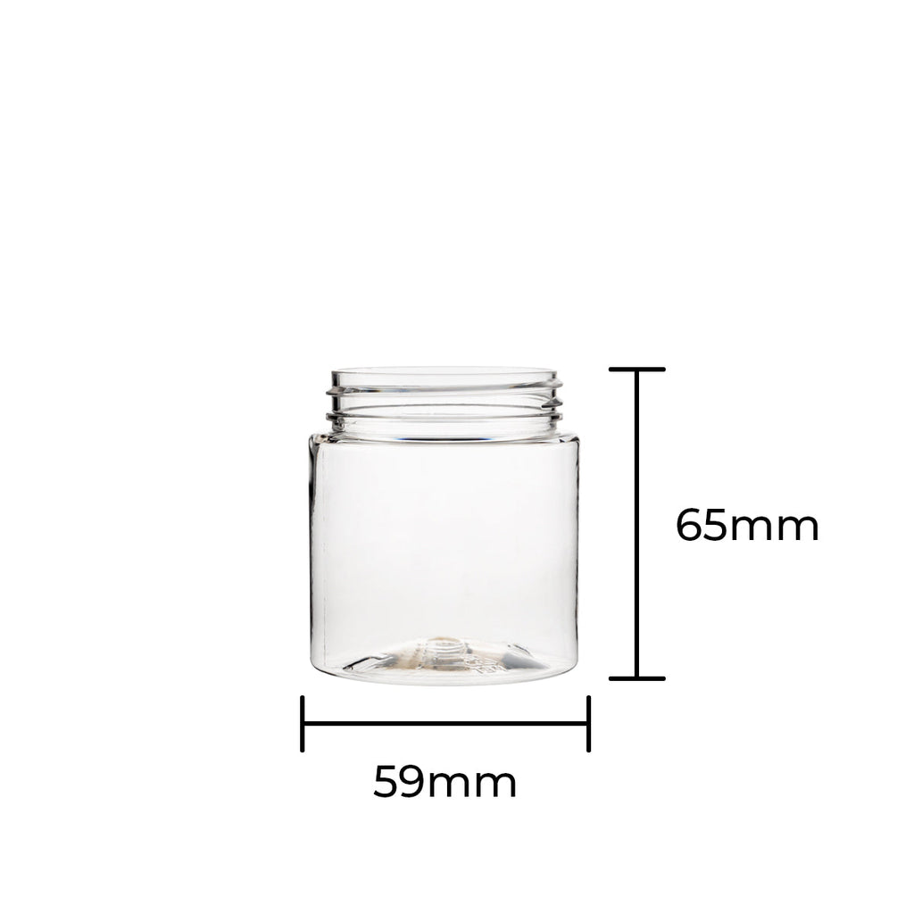 Plastic Jar | Straight Sided Plastic Jars - Clear | 53mm - 4oz - 100 Count - Biohazard Inc