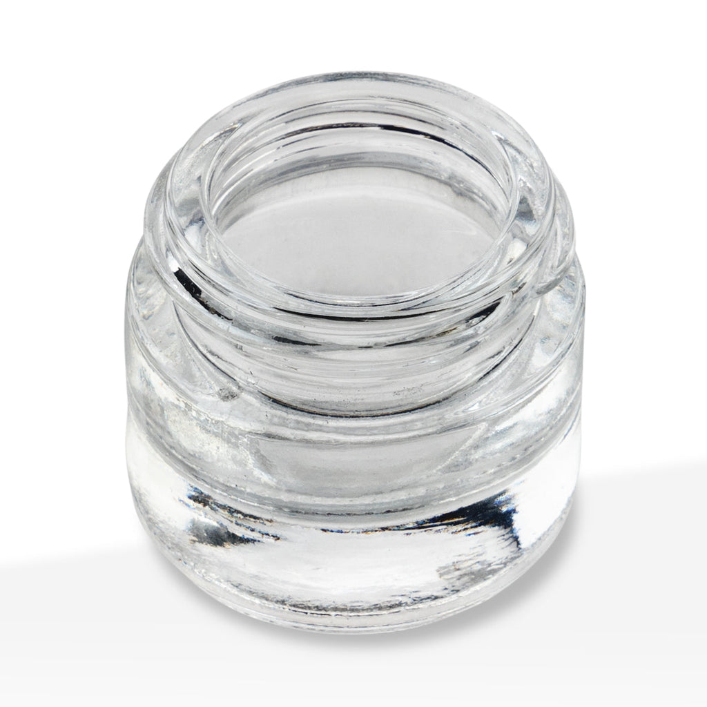 Concentrate Containers | Clear Glass Concentrate Containers w/ Black Caps | 5ml - 250 Count - Biohazard Inc