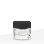 Concentrate Containers | Clear Glass Concentrate Containers w/ Black Caps | 5ml - 250 Count - Biohazard Inc