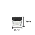 Concentrate Containers | Clear Glass Concentrate Containers w/ Black Caps | 5ml - 250 Count - Biohazard Inc