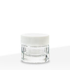 Concentrate Containers | Clear Glass Concentrate Containers w/ White Caps | 5ml - 250 Count - Biohazard Inc