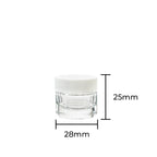 Concentrate Containers | Clear Glass Concentrate Containers w/ White Caps | 5ml - 250 Count - Biohazard Inc