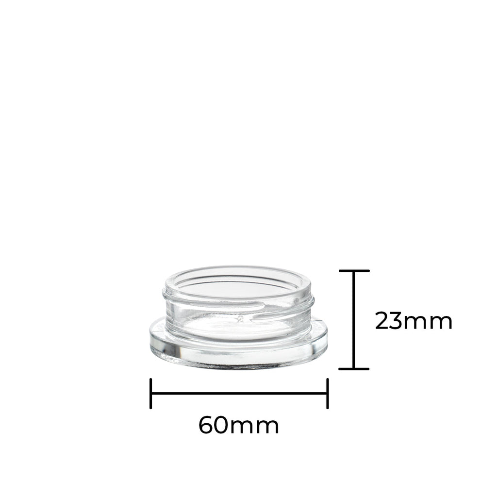 Concentrate Container | Thick Glass Jar | 53mm - 15mL - 60 Count - Biohazard Inc