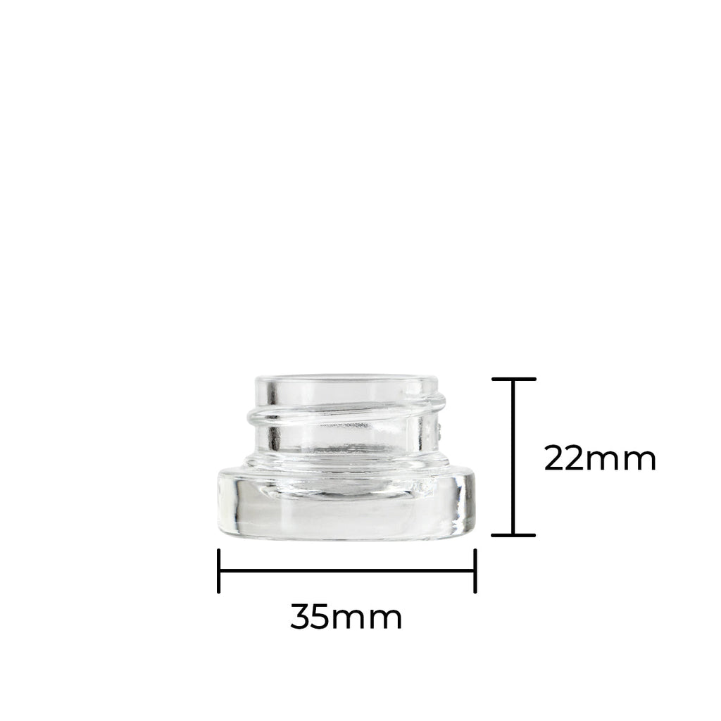 Concentrate Containers | Glass Concentrate Jars - Clear | 28mm - 5mL - 126 Count - Biohazard Inc