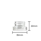 Concentrate Containers | Glass Concentrate Jars - Clear | 28mm - 5mL - 126 Count - Biohazard Inc