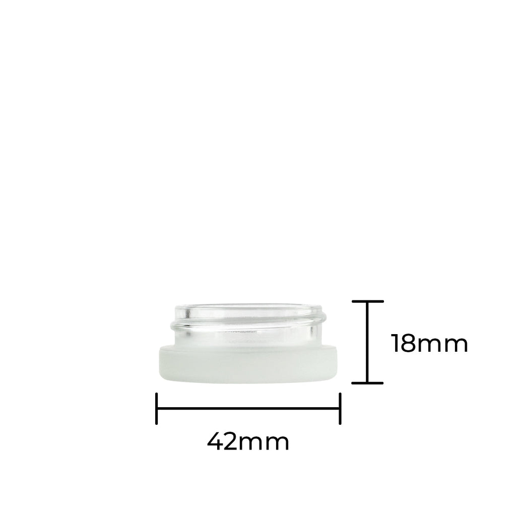 Concentrate Containers | Glass Concentrate Jars - Frosted | 38mm -  7mL - 96 Count - Biohazard Inc