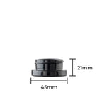 Concentrate Containers | Bottom Round Glass Concentrate Jars - Black | 38mm - 9mL - Various Counts - Biohazard Inc