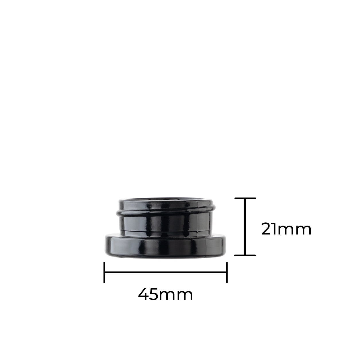 Concentrate Containers | Bottom Round Glass Concentrate Jars - Black | 38mm - 9mL - Various Counts - Biohazard Inc