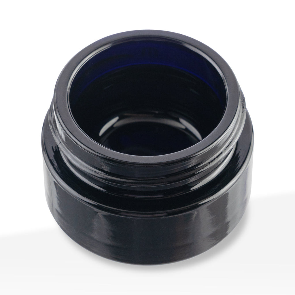 Concentrate Containers | MIRON UV Glass Concentrate Jars w/ Caps | 10ml - Black - 72 Count - Biohazard Inc