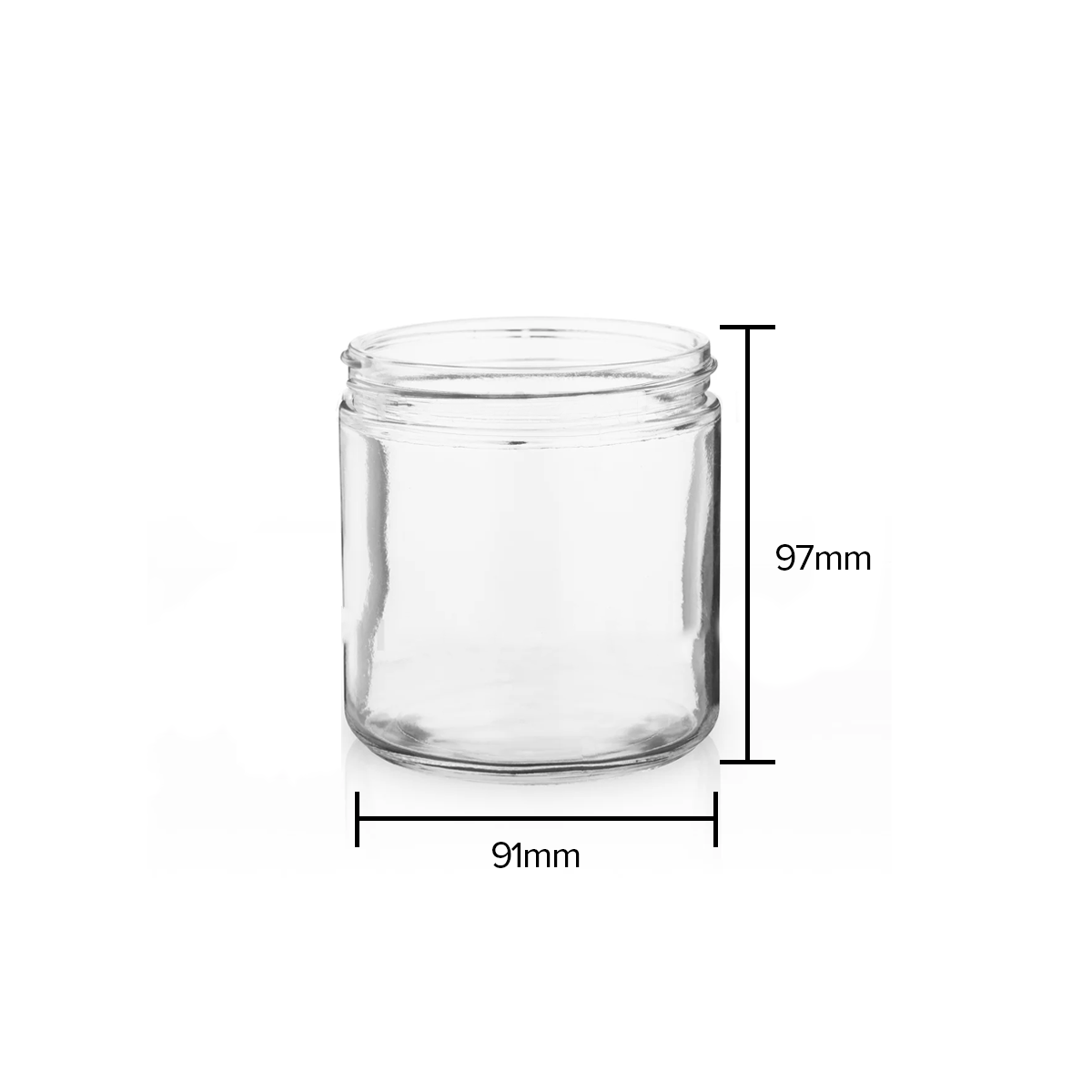 Glass Jar | Straight Sided Glass Jars - Clear | 89mm - 16oz - 12 Count Glass Jar Biohazard Inc   