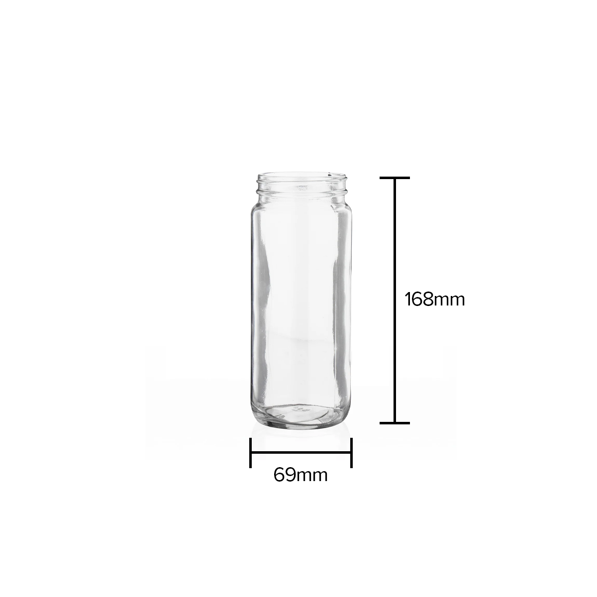 Glass Jars | Straight Sided 63/400 Thread | 16oz - Clear - 12 Count