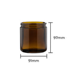 Glass Jar | Straight Sided Glass Jars - Amber | 89mm - 16oz - 12 Count  Biohazard Inc   