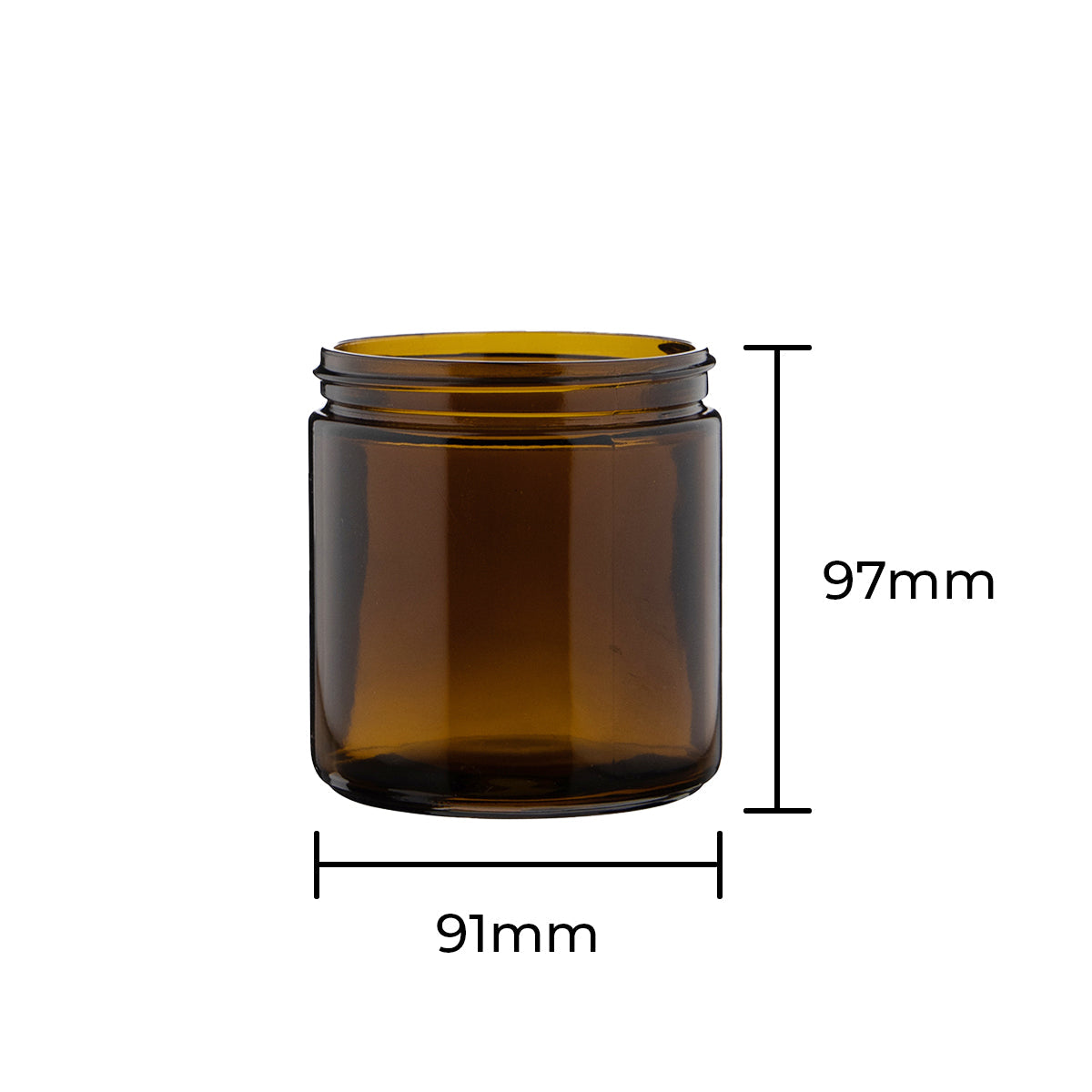 Glass Jar | Straight Sided Glass Jars - Amber | 89mm - 16oz - 12 Count  Biohazard Inc   