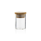 Stash Weed Jar | Straight Sided w/ Wooden Lid | 1oz - Clear - 200 Count - Biohazard Inc