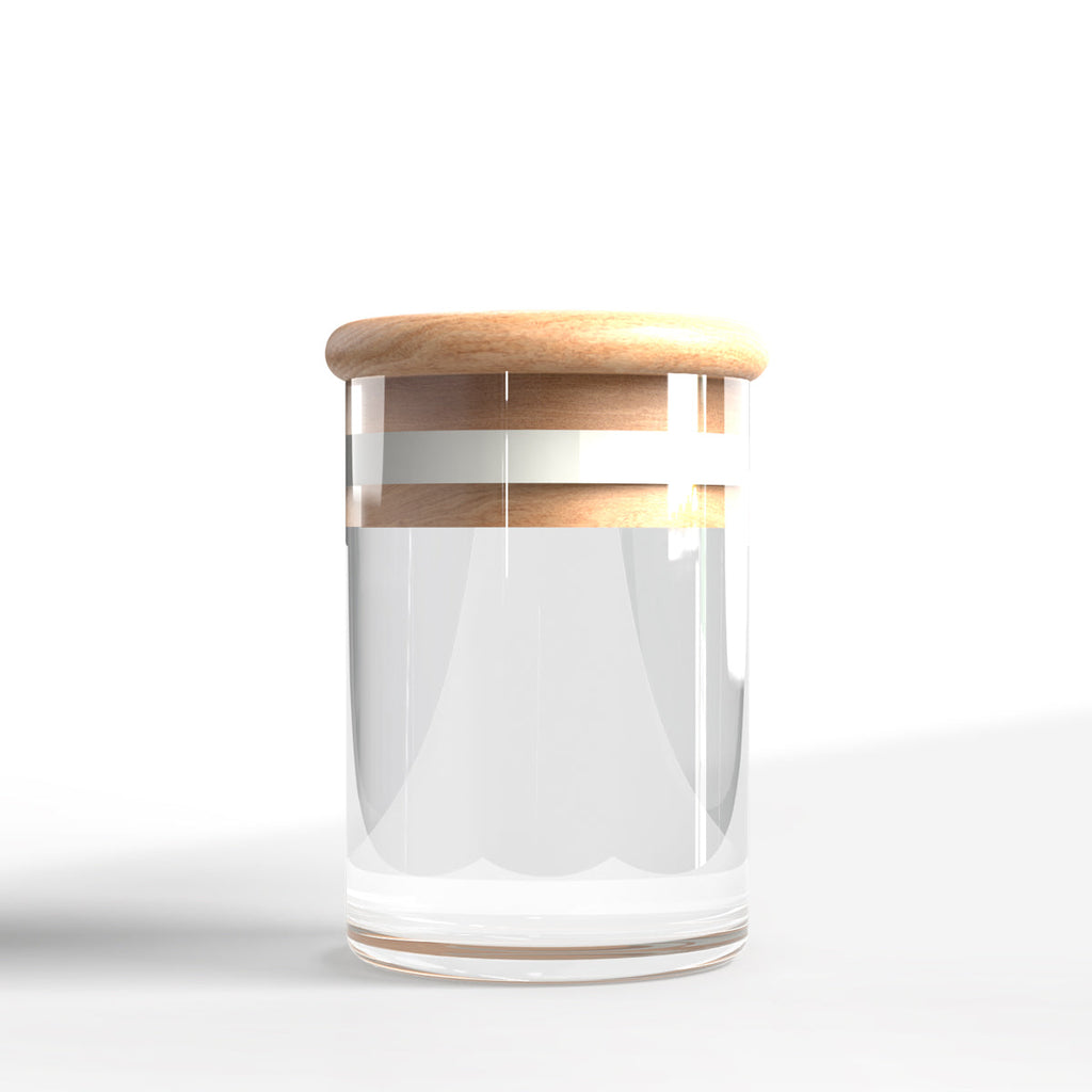Stash Weed Jar | Straight Sided w/ Wooden Lid | 1oz - Clear - 200 Count - Biohazard Inc