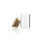 Stash Weed Jar | Straight Sided w/ Wooden Lid | 1oz - Clear - 200 Count - Biohazard Inc
