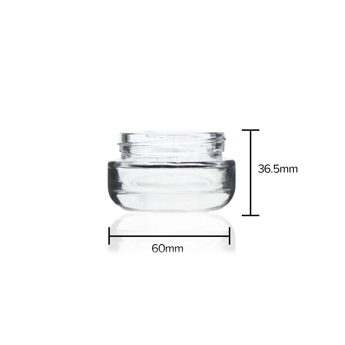 Glass Jars | Rounded Base 53/400 Thread | 1oz - Clear - Various Counts - Biohazard Inc - 32 Count - 200 Count