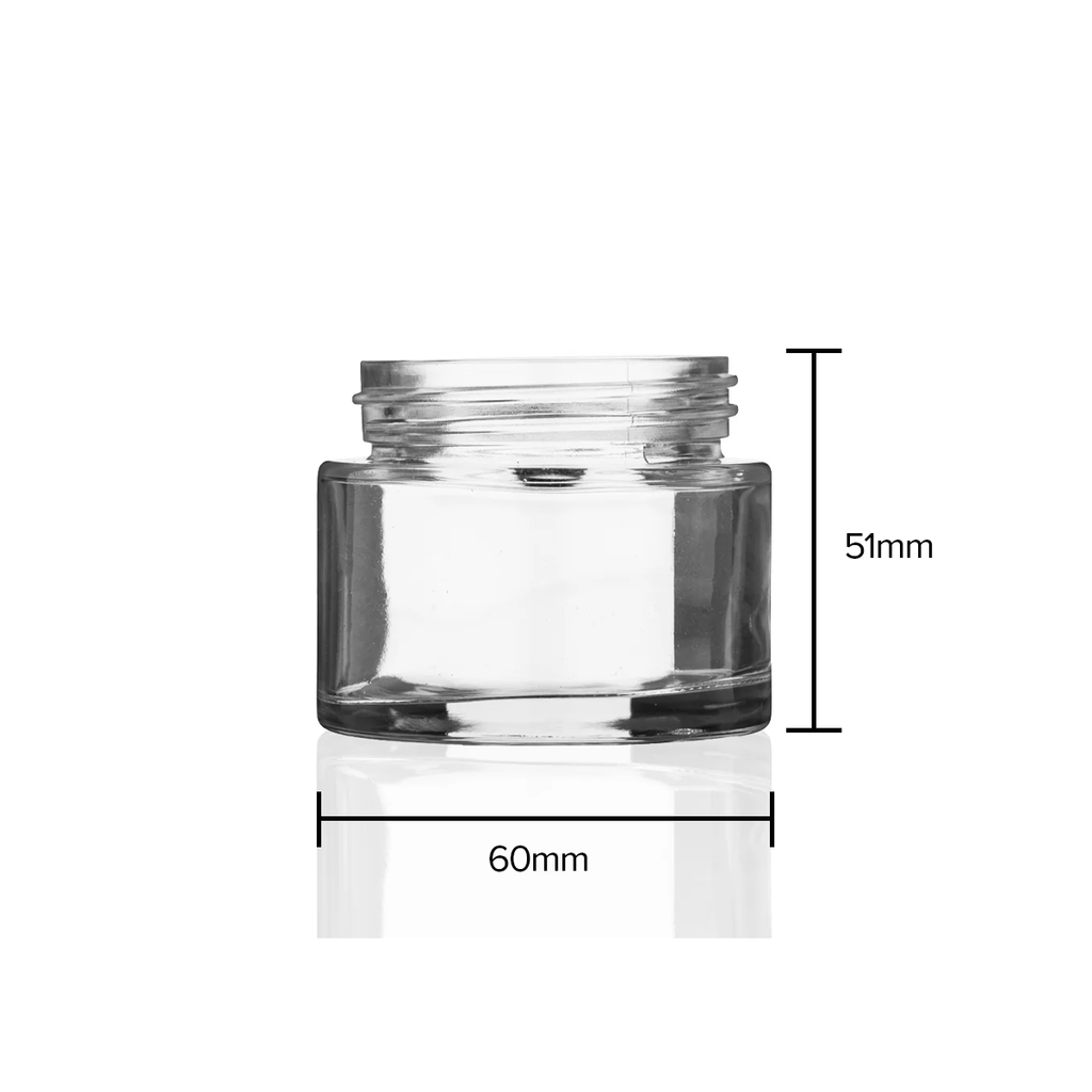 Glass Jars | Straight Sided 53/400 Thread | 2oz - Clear - 200 Count Biohazard Inc
