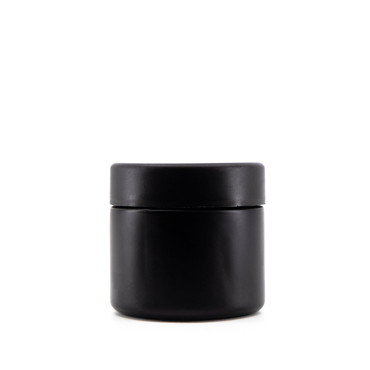 Child Resistant | Straight Sided Glass Jars w/ Flush Caps - Matte Black | 50mm - Various Sizes Child Resistant Jar Biohazard Inc - 2oz - 200 Count