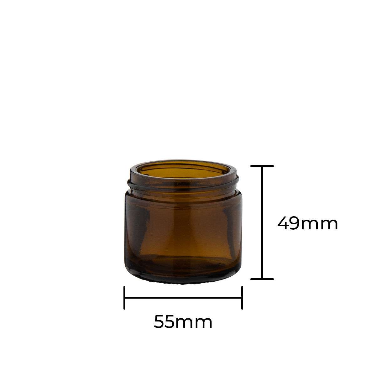 Glass Jars | Straight Sided 53/400 Thread | 2oz - Amber - 24 Count - Biohazard Inc
