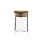 Stash Weed Jar | Straight Sided w/ Wooden Lid | 2oz - Clear - 200 Count - Biohazard Inc