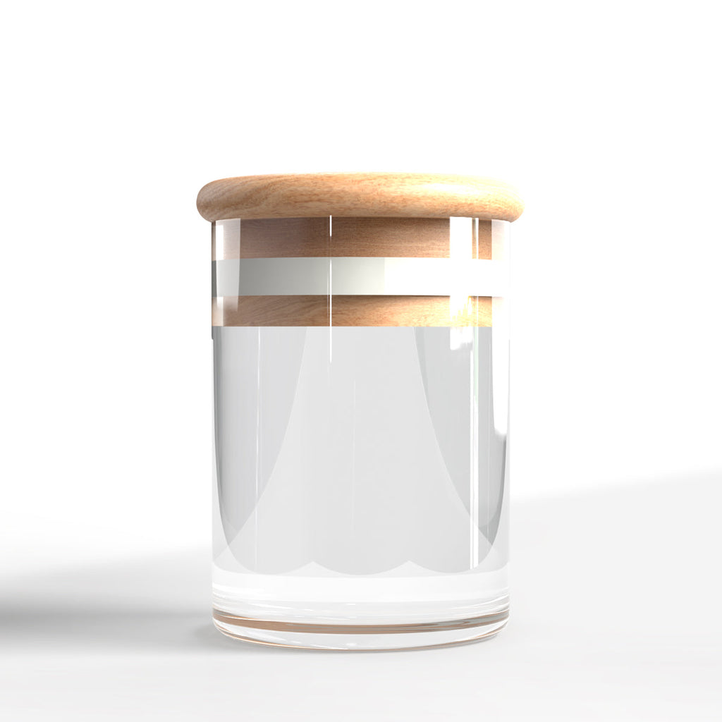 Stash Weed Jar | Straight Sided w/ Wooden Lid | 2oz - Clear - 200 Count - Biohazard Inc