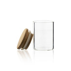 Stash Weed Jar | Straight Sided w/ Wooden Lid | 2oz - Clear - 200 Count - Biohazard Inc