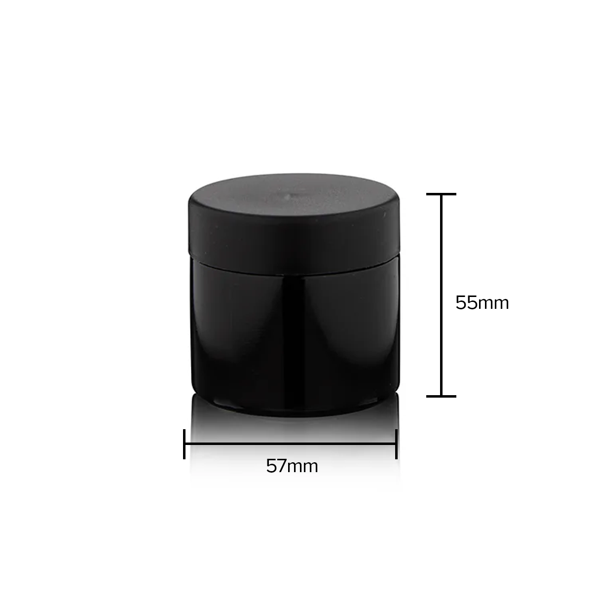 Glass Jar | Child Resistant Straight Sided w/ Flush Caps | 2oz - 200 Count - Black Biohazard Inc