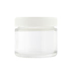 Glass Jars | Straight-Sided w/ Ribbed White Caps | 2oz - Clear - 240 Count