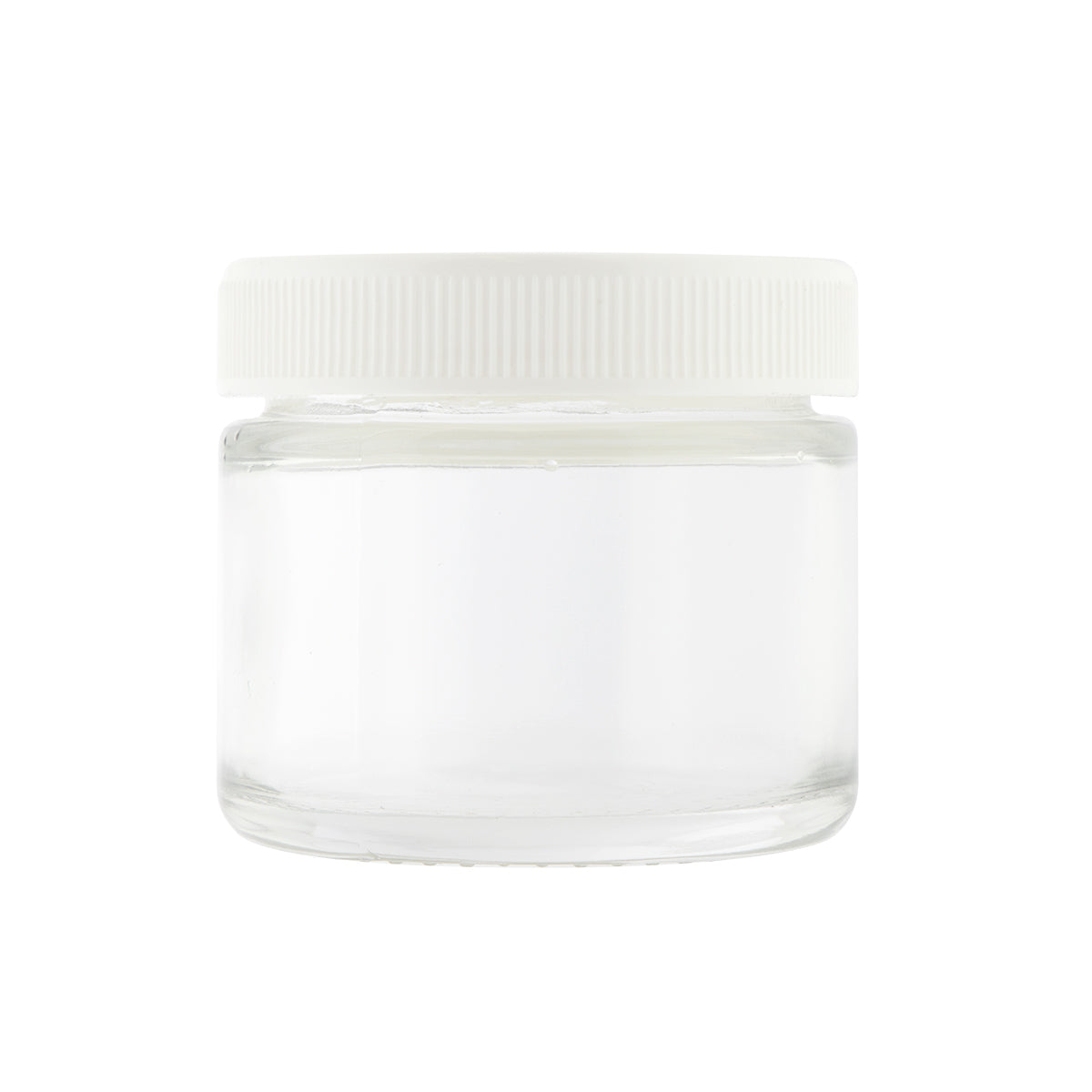 Glass Jars | Straight-Sided w/ Ribbed White Caps | 2oz - Clear - 240 Count