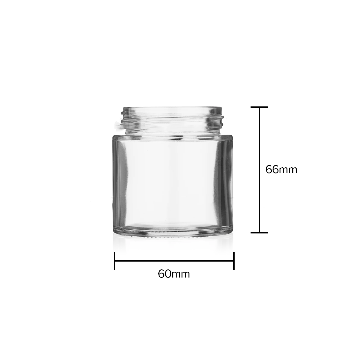 Glass Jar | Rounded Base Heavy Wall Glass Jars - Clear | 53mm - 3.75oz - Various Counts Glass Jar Biohazard Inc 32 Count  
