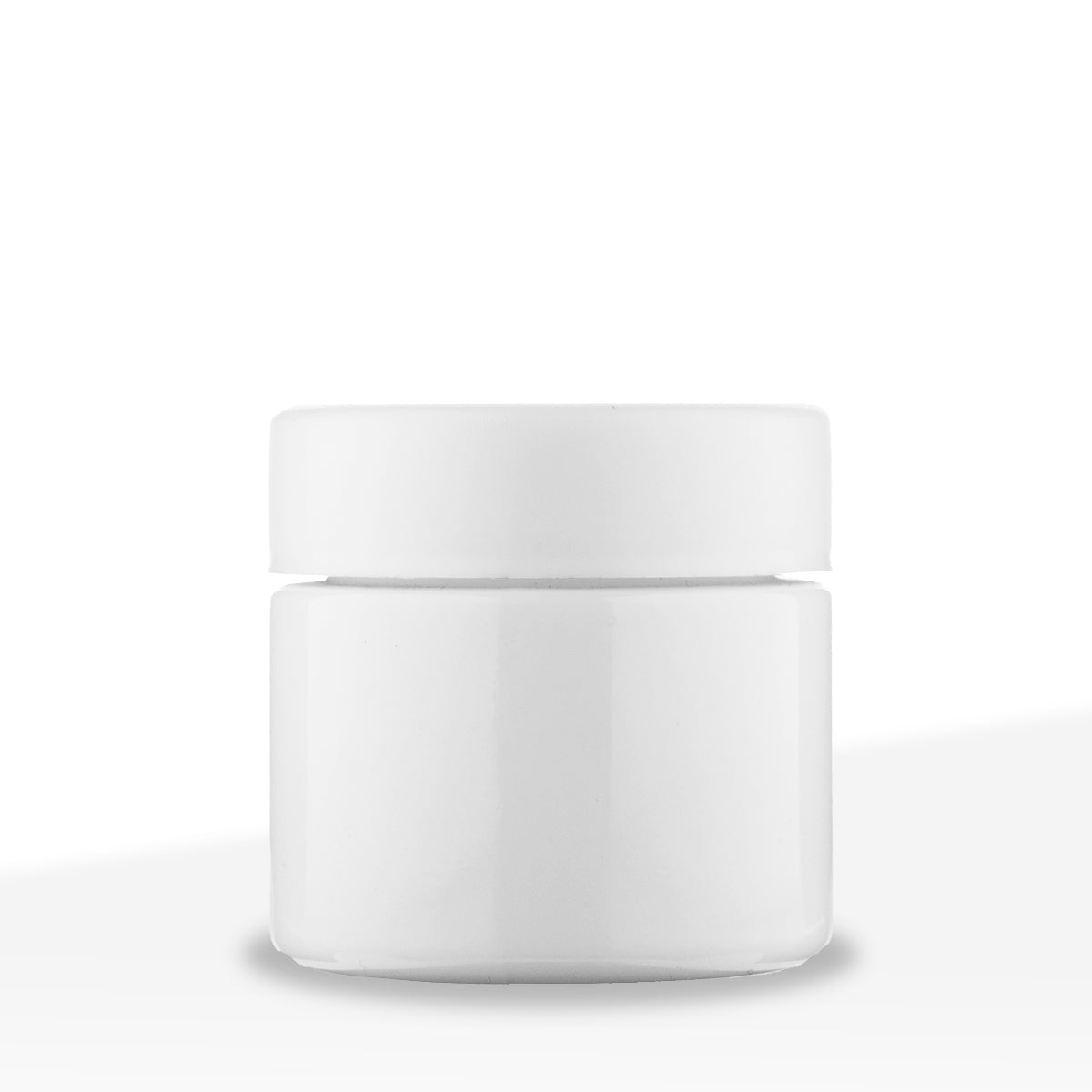 Child Resistant | Straight Sided Glass Jars w/ Flush Caps - Opaque White | Various Sizes Child Resistant Jar Biohazard Inc 50mm - 3oz - 150 Count  