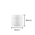 Child Resistant | Straight Sided Glass Jars w/ Flush Caps - Opaque White | Various Sizes Child Resistant Jar Biohazard Inc 50mm - 3oz - 150 Count  